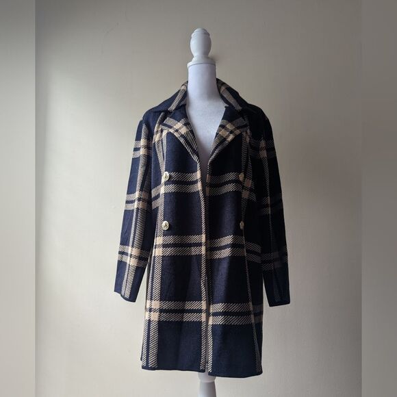 Anne Klein Sweaters - Anne Klein Midnight Camel Plaid Sweater Medium NWT